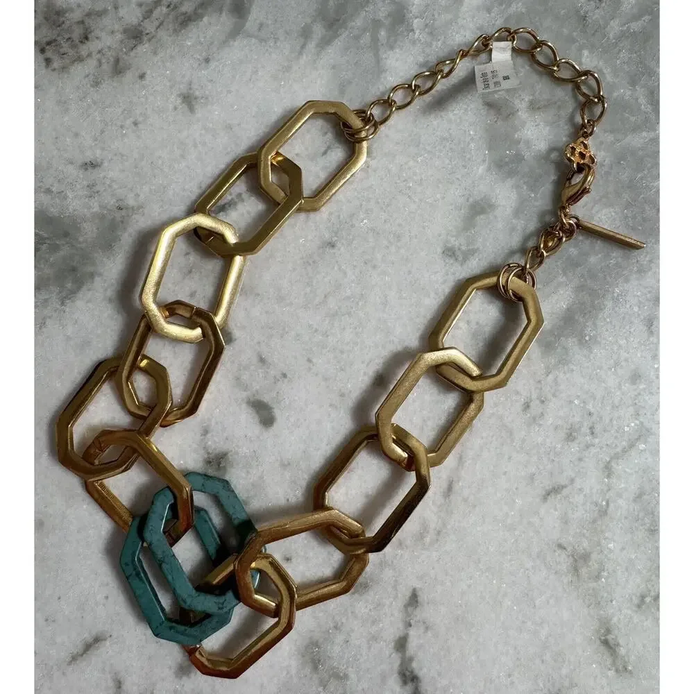 Oscar de la Renta MCM Huge Gold Tone Chain Link Necklace